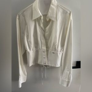 Off-White shoelace back button down shirt